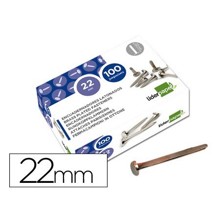 ATACHES ENCADERNACAO LIDERPAPEL, CAIXA DE 100, N. 4, 22 MM