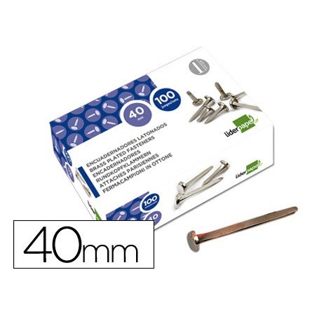 ATACHES ENCADERNACAO LIDERPAPEL, CAIXA DE 100, N. 8, 40 MM