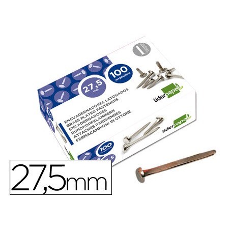 ATACHES ENCADERNACAO LIDERPAPEL, CAIXA DE 100, N. 6, 27,5 MM