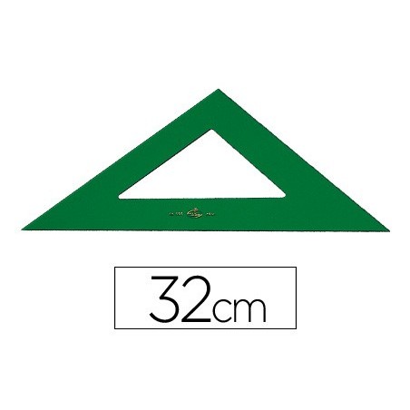 ESQUADRO PLASTICO ESPECIAL 32 CM VERDE TRANSPARENTE