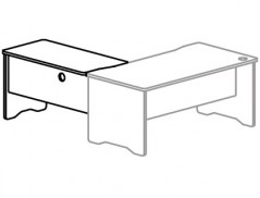 ALA DIREITA PARA MESA ROCADA SERIE WORK 1000 X 600 MM ACABAM