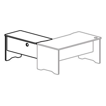 ALA DIREITA PARA MESA ROCADA SERIE WORK 1000 X 600 MM ACABAM