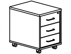 BUCK COM GAVETAS ROCADA EM FAIA 58 X 50 X 59,5 CM MODELO C