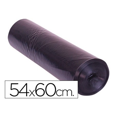 SACO DE LIXO PLASTICO PRETO - 54 X 60 CM. - ROLO 25 UDS.