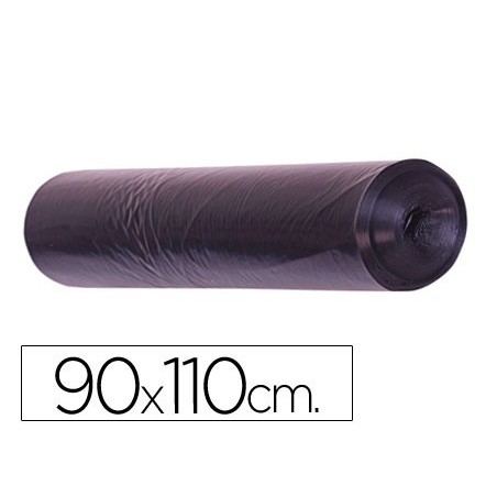 SACO DE LIXO PLASTICO PRETO - 90 X 110 CM. - ROLO 10 UDS.