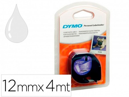 FITA DYMO PARA MAQUINA DE GRAVAR LETRATAG 12 MM X 4 MT  EM P