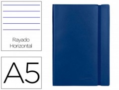 LIVRO APONTAMENTOS SIMILE-PELE PAUTADO A5 AZUL