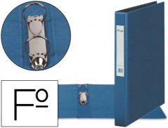 2un PASTA 2 ANEIS 40 MM PLASTICO PARDO FOLIO AZUL