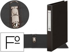 2un PASTA 2 ANEIS 40 MM PLASTICO PARDO FOLIO PRETO