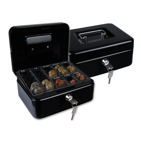 COFRE COM BANDEJA PARA MOEDAS 200X90X160 MM- PRETO