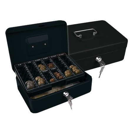 COFRE COM BANDEJA PARA MOEDAS Q-CONNECT 250X90X180 MM- PRETO