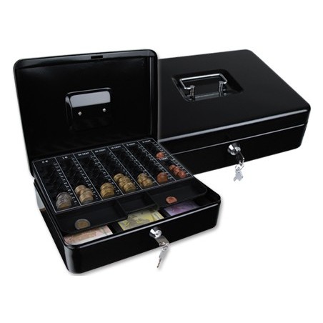 COFRE COM BANDEJA PARA MOEDAS 300X90X240 MM- PRETO