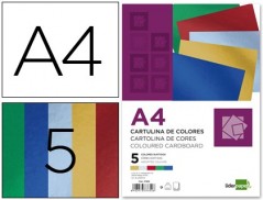 CARTOLINA METALIZADA LIDERPAPEL A4.PACK 50 FOLHAS SORTIDAS