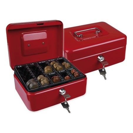 COFRE COM BANDEJA PARA MOEDAS 200X90X160 MM- VERM.