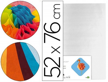 PAPEL SEDA LIDERPAPEL BRANCO 52X76 CM 18 GR -RESMA DE 25 FOL