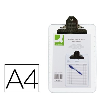 PORTA-NOTAS Q-CONNECT A4 EM PLASTICO TRANSPARENTE EXTRA-DURO