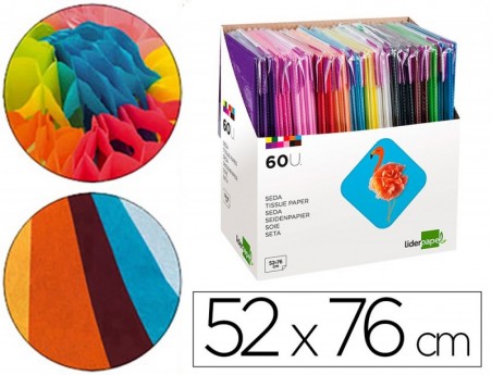 EXPOSITOR PAPEL SEDA LIDERPAPEL. 60 BOLSAS DE 5 UNIDADES COR