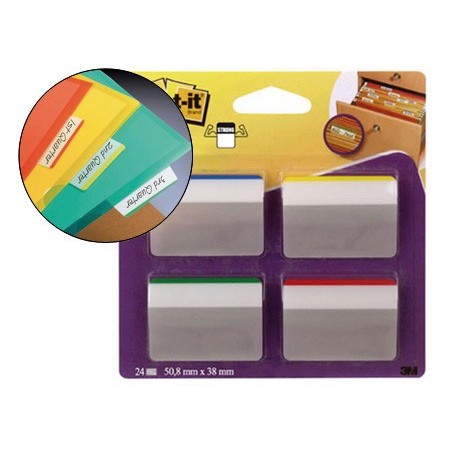 BANDAS POST-IT INDEX , 4 CORESAZUL, AMARELO, VERDE, VERMELHO