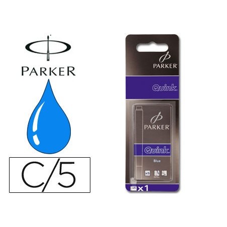 CAIXA COM 5 CARTUCHOS DE TINTA AZUL,PARA TODOS OS MODELOS DE