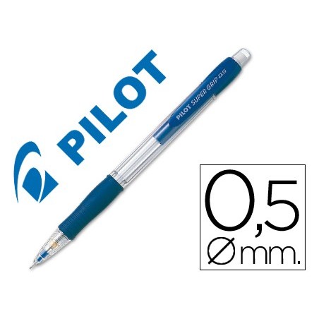 12un LAPISEIRA PILOT SUPER GRIP AZUL 0,5 MM COM GRIP