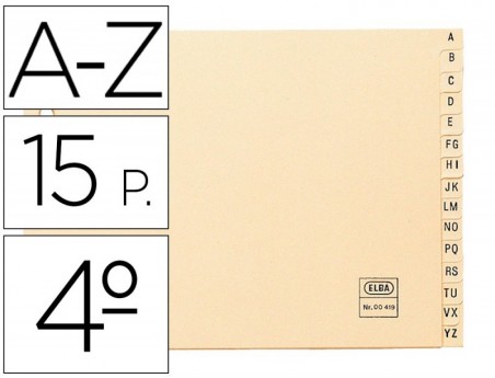 SEPARADORES DE CARTOLINA ALFABETICO A-Z, PARA TODOS FORMATOS