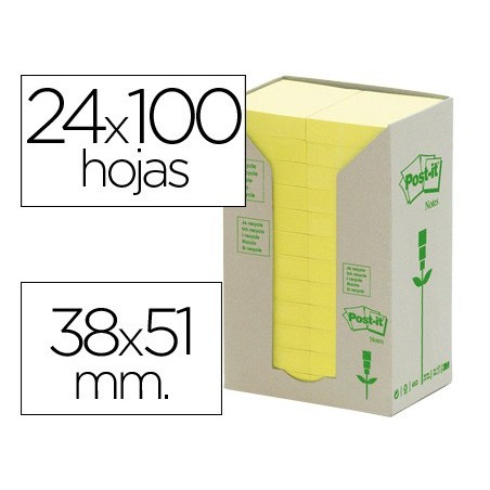 BLOCO DE NOTAS ADESIVAS RECICLADAS EM TORRE POST-IT 38 X 51