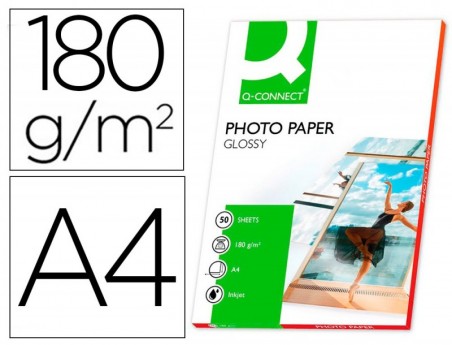 PAPEL FOTO GLOSSY INK-JET, A4 - 180 GRS, CAIXA DE 50 FOLHAS