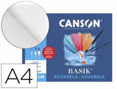 PAPEL AGUARELA BASIK CANSON DIN-A4 370 GR PACK DE 6 FOLHAS