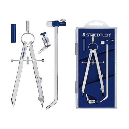 COMPASSO STAEDTLER MICROMETRICO, COM TUBO DE MINAS E ADAPTAD