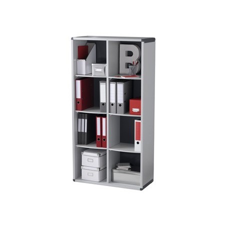 MOVEL ESTANTE PAPERFLOW COM 8 BLOCOS NA COR CINZA 155 X 79 X