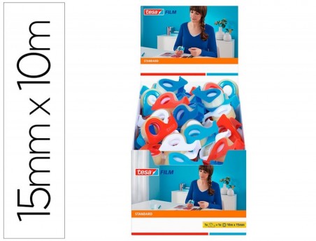 100un FITA ADESIVA TESA STANDARD 10 MT X 15 MM COM DISPENSAD