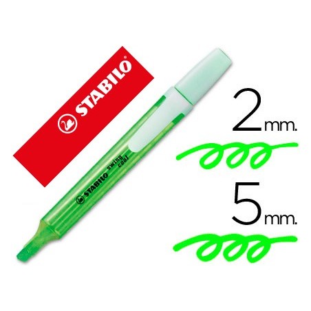10un MARCADOR STABILO MARCADOR FLUORESCENTE SWING COOL VERDE