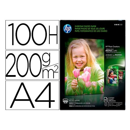 PAPEL HP PHOTO SEMI-GLOSSY -170G/M2- -A4- -100 FOLHAS