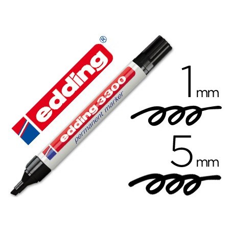 10un MARCADOR EDDING 3300 N.1 PRETO - PONTA BISELADA