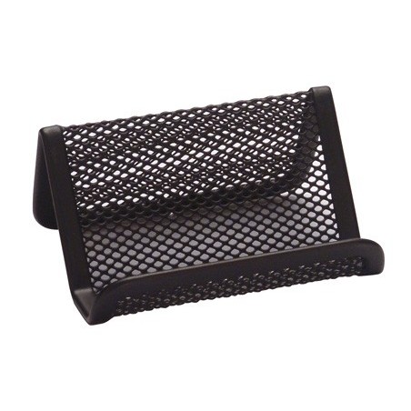 PORTA-CARTOES DE VISITA EM REDE METALICO, 11X7,5X5 CM, PRETO