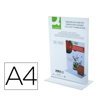 EXPOSITOR SECRETARIA Q-CONNECT EM FORMA DE T METRACRILATO A4