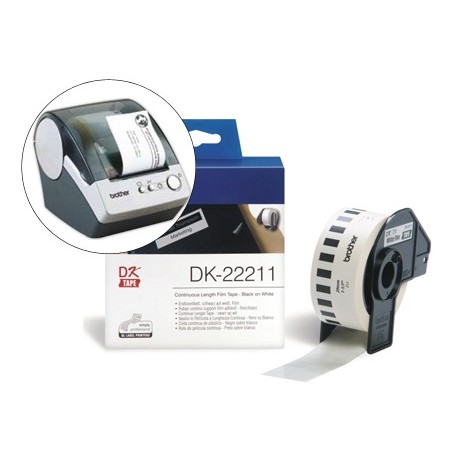 ETIQUETAS CONTINUAS BROTHER DK22211 BRANCO 29MM X 15,4 M PEL