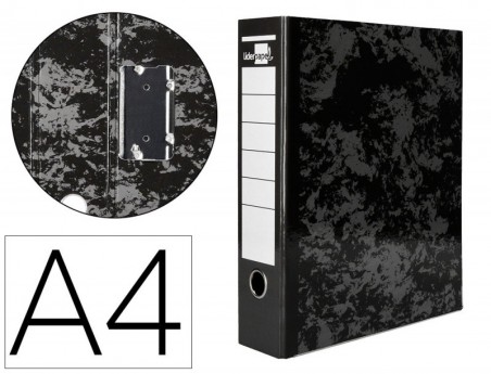 40un PASTA DE ARQUIVO LIDERPAPEL A4 GASPEADA PRETA SEM CAIXA