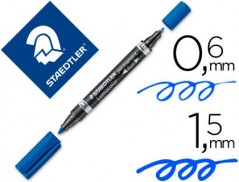10un MARCADOR STAEDTLER LUMOCOR PERMANENTE DUO 348 AZUL PONT