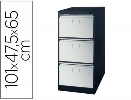 FICHEIRO METALICO PARA CAPAS DE SUSPENSAO COM 3 GAVETAS ANTI