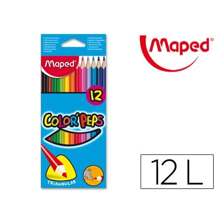LAPIS DE COR MAPED TRIANGULARES CAIXA DE 12 UNIDADES