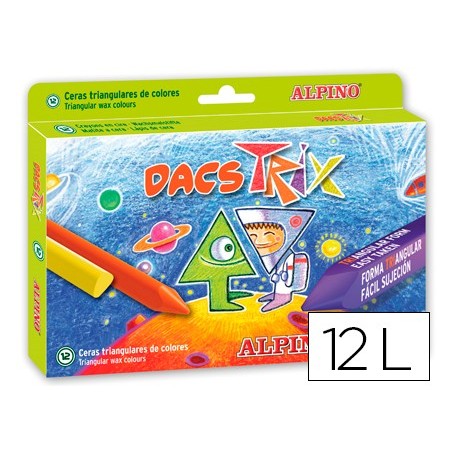 LAPIS CERA DACSTRIX TRIANGUL CAIXA DE 12 CORES