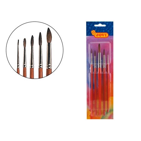 PINCEIS AGUARELA JOVI BLISTER DE 5 UNIDADES SORTIDAS