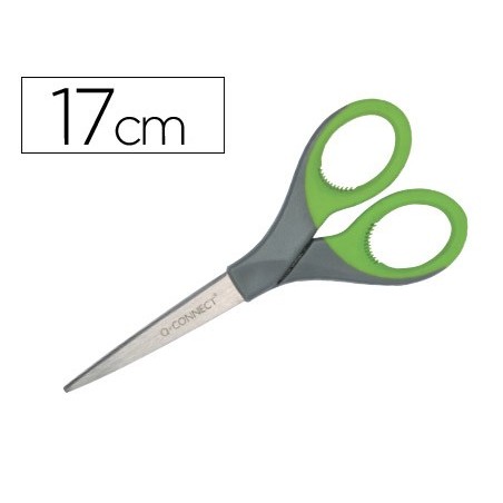 TESOURA Q-CONNECT MANGO CAUCHO 7" 17 CM BLISTER