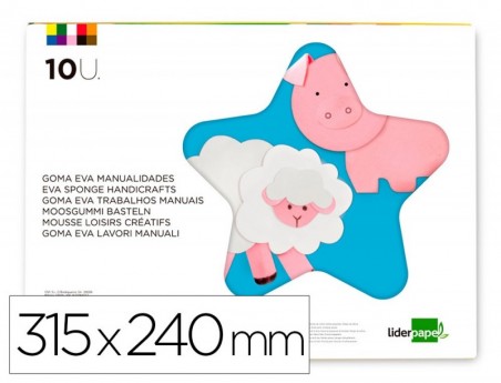BLOCO TRABALHOS MANUAIS LIDERPAPEL GOMA EVA FOLIO 10 PRANCHA
