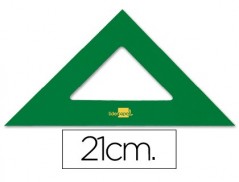 10un ESQUADRO LIDERPAPEL 21 CM PLASTICO VERDE