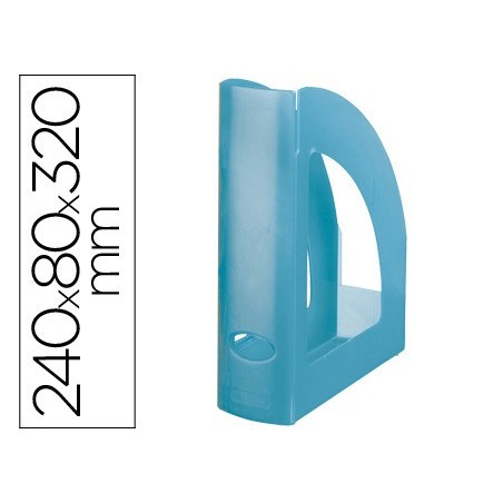 CAIXA ARQUIVO LIDERPAPEL PLASTICO AZUL TRANSLUCIDO