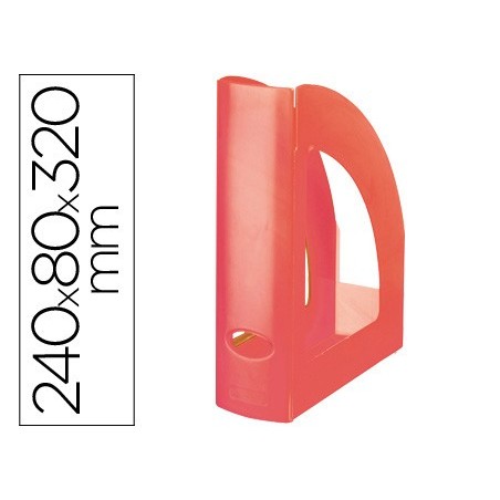 CAIXA ARQUIVO LIDERPAPEL PLASTICO VERMELHO TRANSLUCIDO