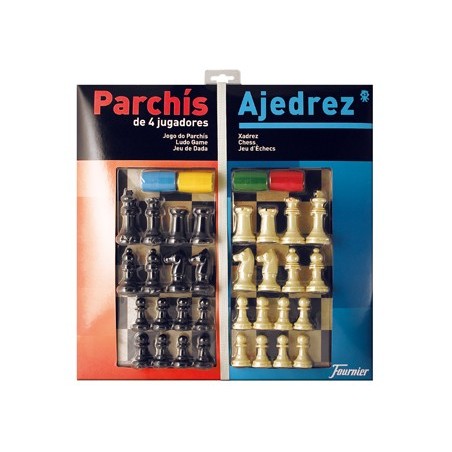 PARCHIS FOURNIER COM XADREZ TABULEIRO GRANDE 4 JOGADORES 41X