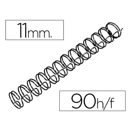 ESPIRAL GBC PRETA MODELO WIRE 3:1 11 MM N.7 COM CAPACIDADE P